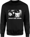 Open The Door koty przy drzwiach koci gang Męska bluza 