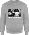 Open The Door koty przy drzwiach koci gang Męska bluza 