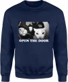 Open The Door koty przy drzwiach koci gang Męska bluza 