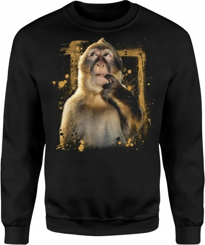 Thinking monkey curious ape animal Męska bluza 