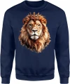 Król lew korona animal king safari Męska bluza 