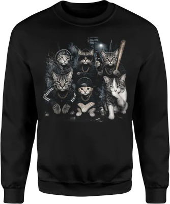 Koty gangsterzy uliczny klimat w okularach Męska bluza