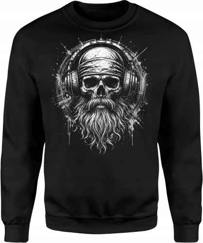 Brodacz DJ słuchawki czaszka rave underground Męska bluza 