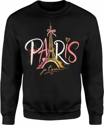 Paris Je T'aime wieża Eiffla Francja Męska bluza