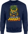 Ananas okulary wąsy tropikalny owoc wakacje humor Męska bluza 