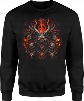 Demoniczny kozioł piekielne czaszki dark fantasy Męska bluza