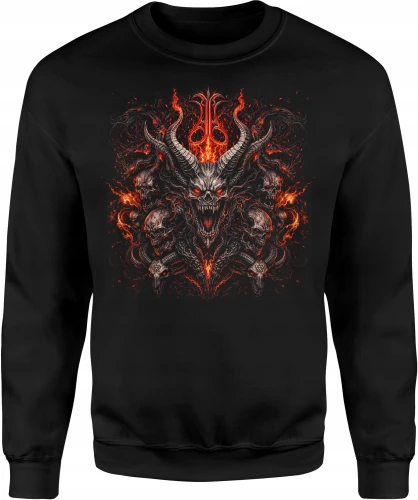 Demoniczny kozioł piekielne czaszki dark fantasy Męska bluza 