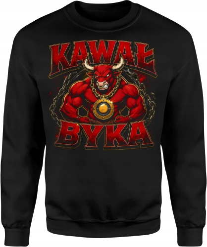 Kawał Byka czerwony byk siła kulturystyka Męska bluza 