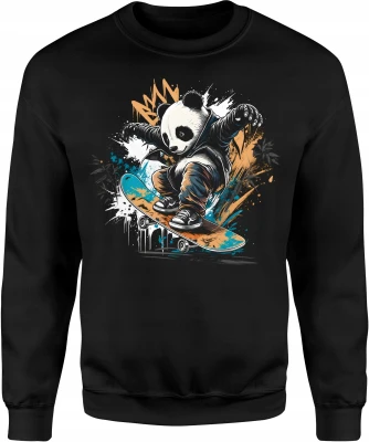 Panda skate deskorolka street miejski styl Męska bluza