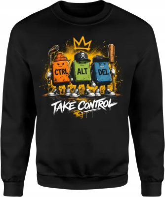 CTRL ALT DEL Take Control gaming geek Męska bluza