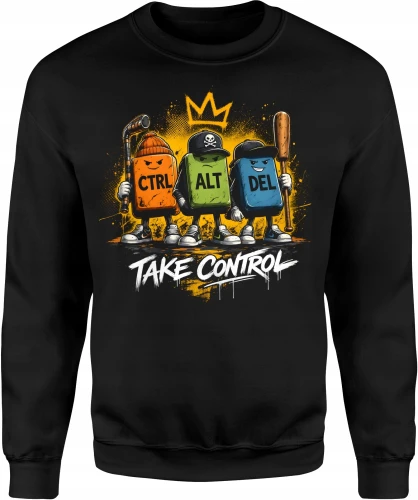 CTRL ALT DEL Take Control gaming geek Męska bluza 