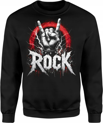 Heavy Metal Muzyka Rockowa Gest Rogi Koncert Męska bluza 
