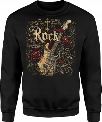 Fender Rock Gitara Elektryczna Róże Łańcuchy  Męska bluza
