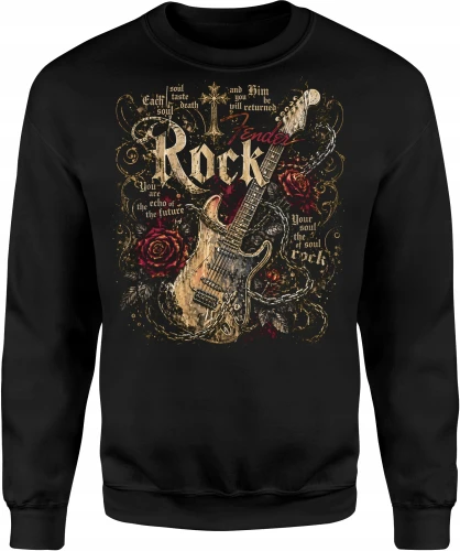 Fender Rock Gitara Elektryczna Róże Łańcuchy  Męska bluza 