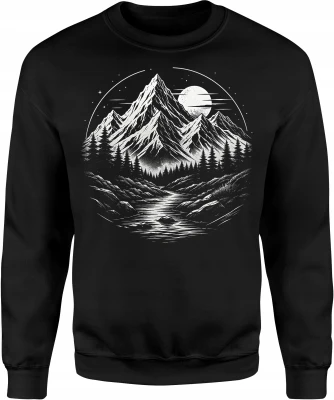 Górski krajobraz nocne szczyty rzeka natura Męska bluza