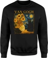Van Gogh słoneczniki kot gwiaździsta noc  Męska bluza 