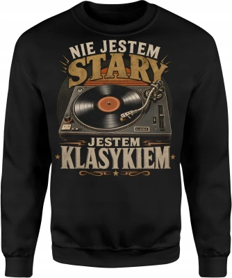 Gramofon winyl muzyka DJ oldschool klasyczne brzmienie Męska bluza