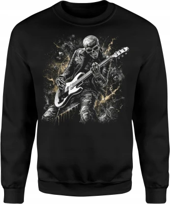 Rock Metal gitarzysta czaszka gitara elektryczna Męska bluza