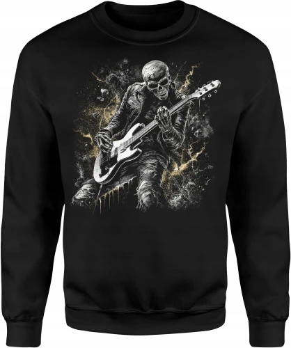 Rock Metal gitarzysta czaszka gitara elektryczna Męska bluza 