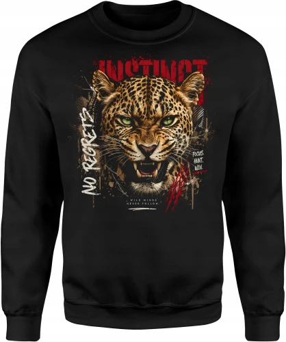 Instinct No Regrets leopard drapieżnik Męska bluza 