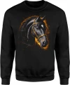Czarny Koń galop ogier jeździectwo konie Męska bluza 