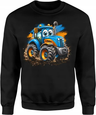 Kolorowy traktor rolnik gospodarstwo bajkowy pojazd Męska bluza