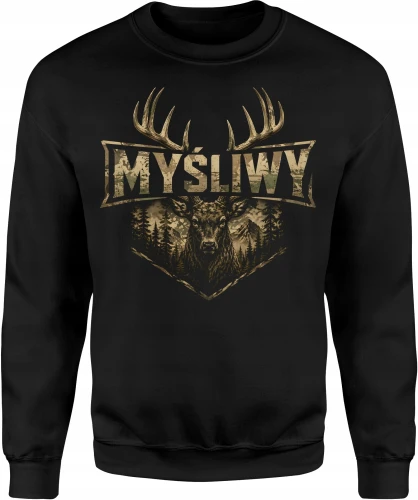 Myśliwy jeleń góry dzika natura leśny klimat Męska bluza 
