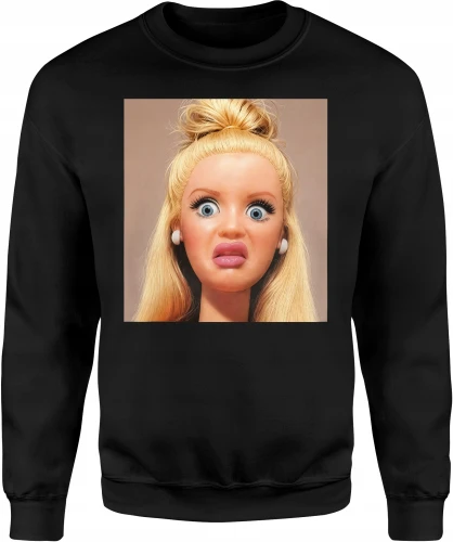 Blondynka Lalka Wielkie Oczy Viral Trend Męska bluza 
