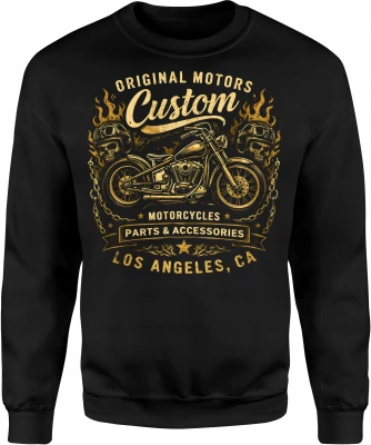 Custom Motorcycles chopper biker motocykl oldschool Męska bluza