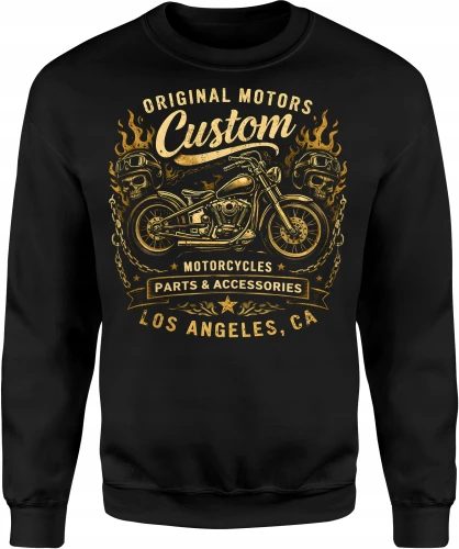 Custom Motorcycles chopper biker motocykl oldschool Męska bluza 