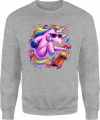 Jednorożec deskorolka kolorowy skate Męska bluza 