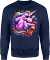 Jednorożec deskorolka kolorowy skate Męska bluza 