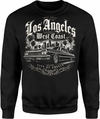 Los Angeles lowrider city of angels samochód vintage  Męska bluza