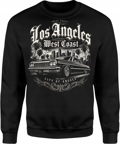 Los Angeles lowrider city of angels samochód vintage  Męska bluza 