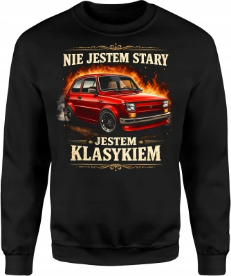Maluch klasyk auto fiat oldschool Męska bluza