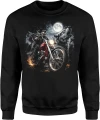 Motocyklista wilk moon chopper night ride Męska bluza 