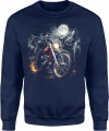 Motocyklista wilk moon chopper night ride Męska bluza 