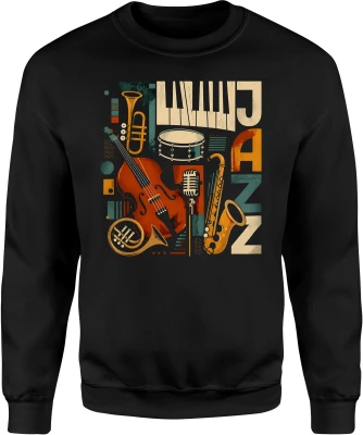 Muzyka Jazz instrumenty saksofon trąbka fortepian Męska bluza
