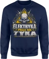 Elektryka prądu nie tyka wysokie napięcie ostrzeżenie Męska bluza 