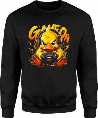 Gamer kaczka z padem gracz konsola gaming Męska bluza