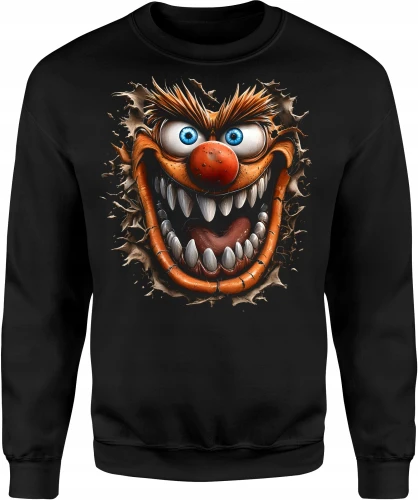 Szalony potwór creepy clown straszna bestia Męska bluza 