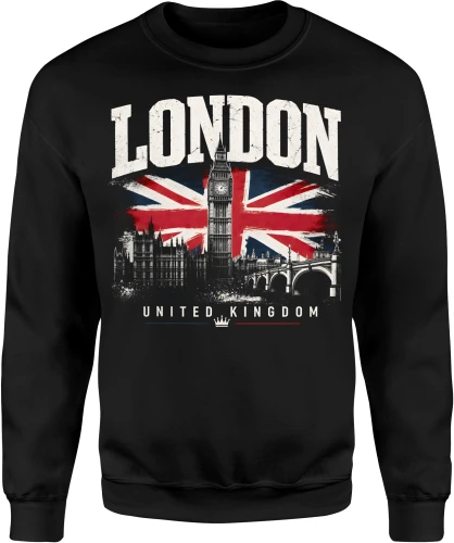 London Big Ben flaga Wielkiej Brytanii UK Męska bluza 