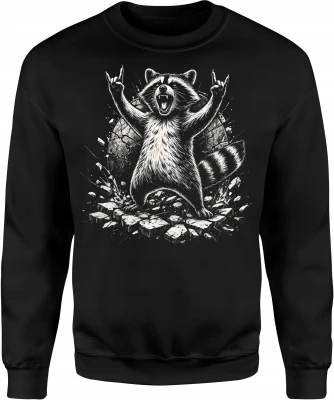 Szalony szop ręce w geście rockowym Męska bluza