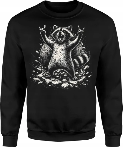 Szalony szop ręce w geście rockowym Męska bluza 