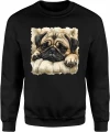 Mops pies puppy cute dog lovers Męska bluza 