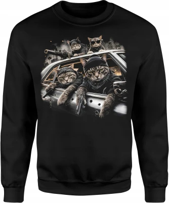 Gangsterskie Koty Mafia Cat Crew Męska bluza