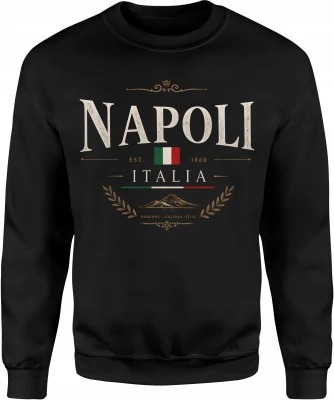 Napoli Italia Włochy Neapol Flaga Męska bluza
