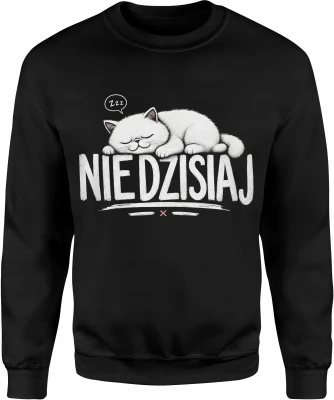 Nie dzisiaj kot śpioch leniwy zwierzak  Męska bluza