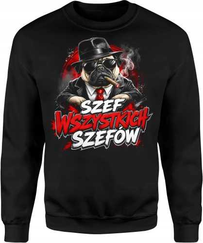 Szef wszystkich szefów pies gangster boss Męska bluza 