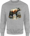 Niedźwiedź las jezioro natura forest wilderness Męska bluza 